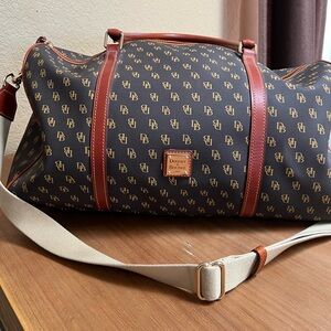 Dooney & Bourke Black and Brown Monogram Duffel Bag